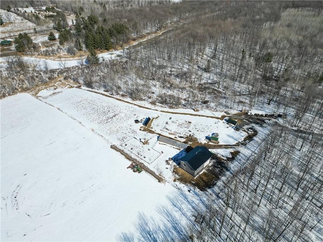 view of snowy aerial view