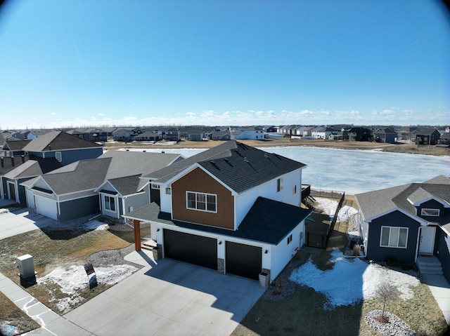 aerial view with a residential view