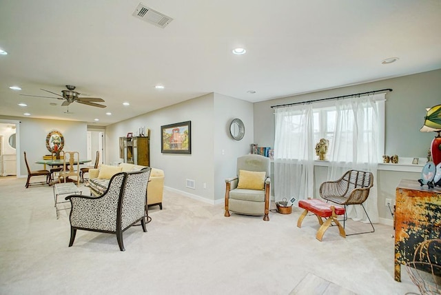 interior space with recessed lighting, visible vents, and baseboards