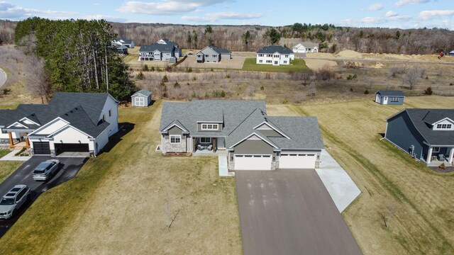 drone / aerial view with a residential view