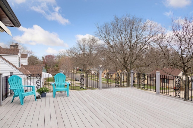 deck featuring a residential view