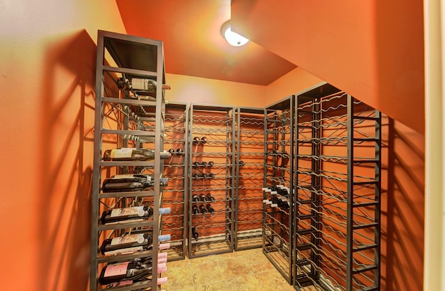 view of wine cellar