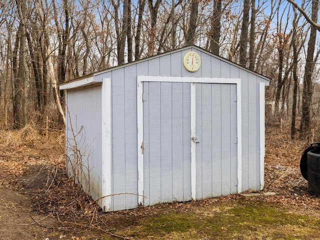 view of shed