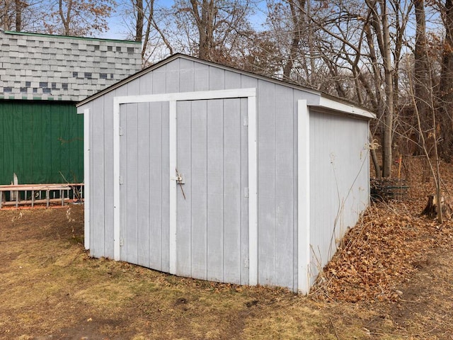 view of shed