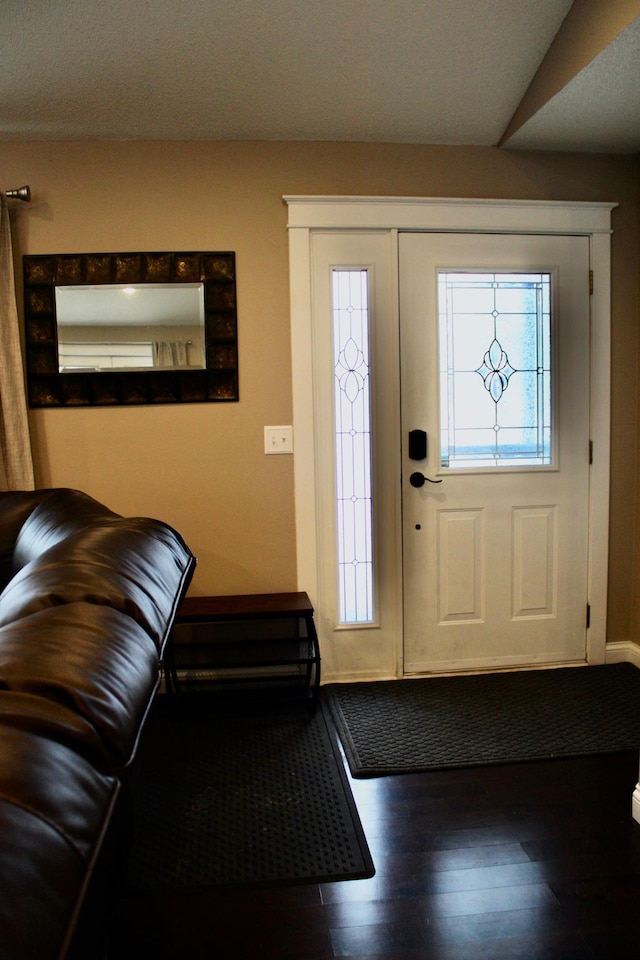 foyer entrance featuring wood finished floors