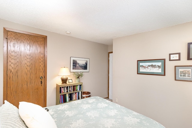 bedroom featuring a closet and a textured ceiling