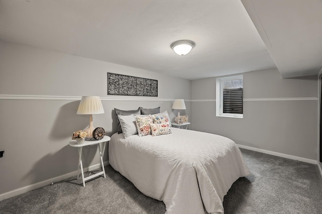 carpeted bedroom with baseboards