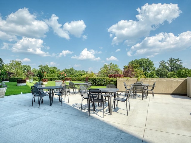 view of patio with outdoor dining space