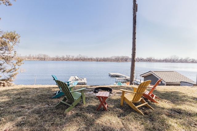 1301 12th Ave NW, New Brighton, MN 55112 - view of yard with a water view and a boat dock
