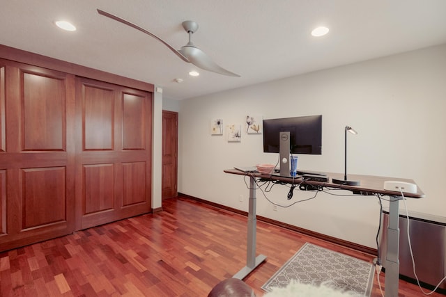 1301 12th Ave NW, New Brighton, MN 55112 - office space featuring light wood-style floors, recessed lighting, baseboards, and a ceiling fan