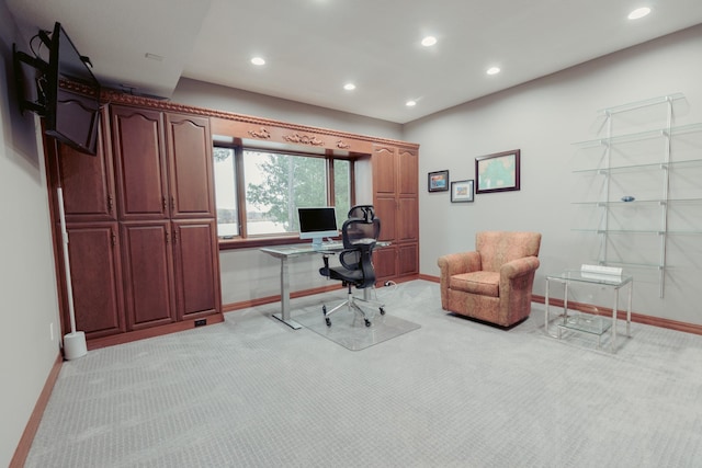 1301 12th Ave NW, New Brighton, MN 55112 - office featuring baseboards, light carpet, and recessed lighting