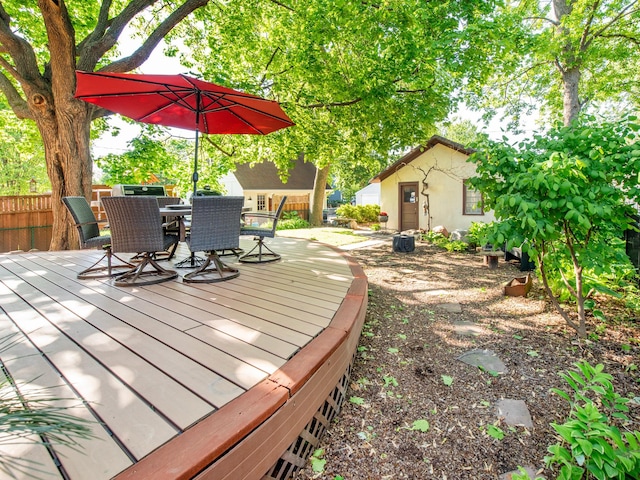 1286 Fairmount Ave, Saint Paul, MN 55105 - wooden deck featuring outdoor dining space