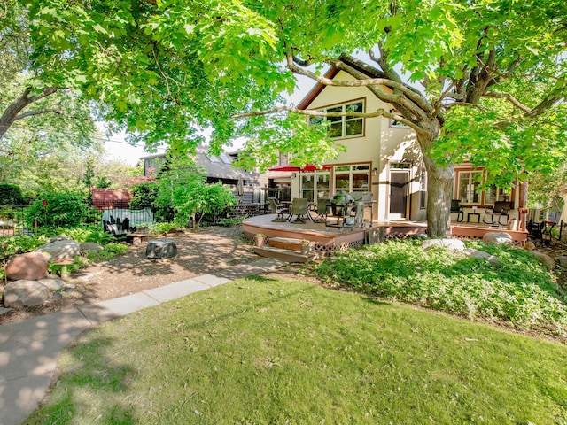 1286 Fairmount Ave, Saint Paul, MN 55105 - view of yard featuring a deck
