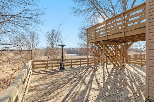 wooden deck with fence and stairs