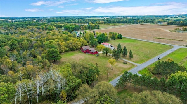 aerial view featuring a rural view