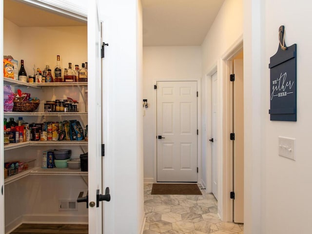 pantry with visible vents