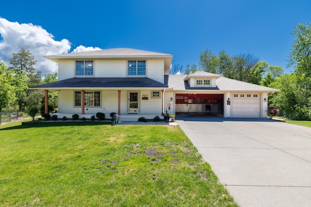 1615 Quasar Ct S, Lake Saint Croix Beach, MN 55043 - view of front of home with an attached garage, concrete driveway, and a porch