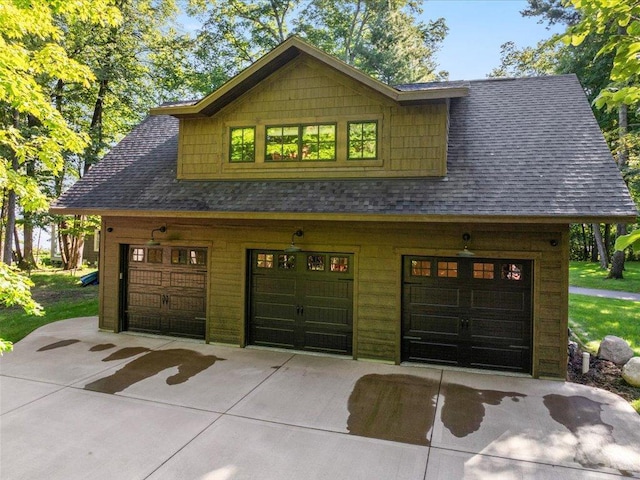 view of garage