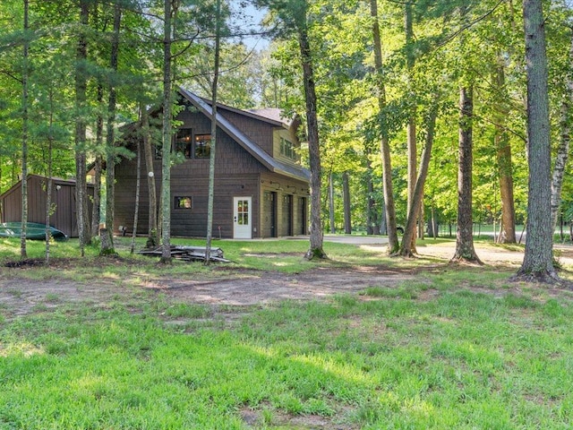 view of side of property with an attached garage