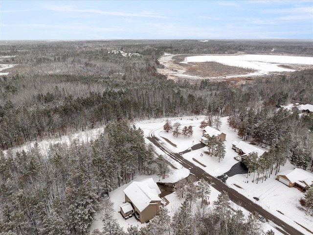 view of snowy aerial view