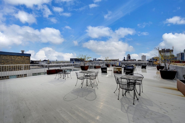 view of patio featuring a city view