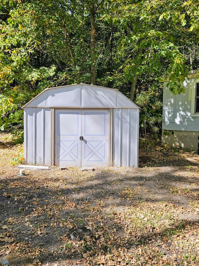 view of shed