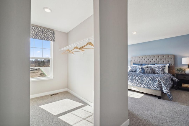 spacious closet featuring carpet and visible vents