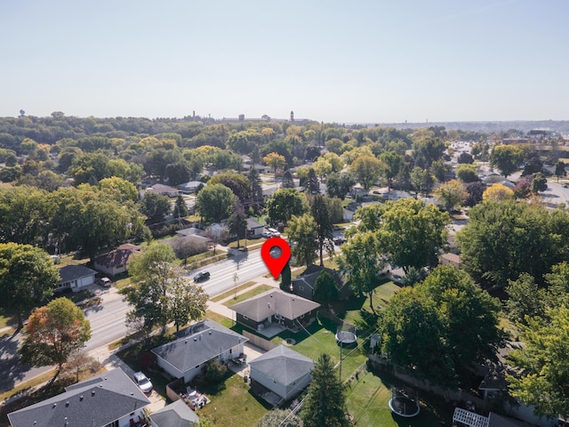 aerial view with a residential view