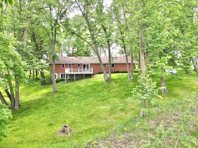 34257 Dusty Trl, Frazee, MN 56544 - view of grassy yard featuring a deck