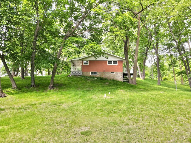 34257 Dusty Trl, Frazee, MN 56544 - view of grassy yard featuring a wooden deck
