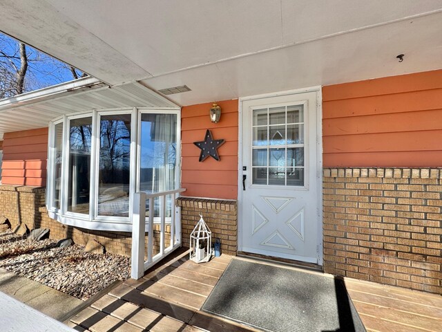 34257 Dusty Trl, Frazee, MN 56544 - property entrance featuring brick siding