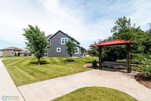 view of yard featuring a gazebo