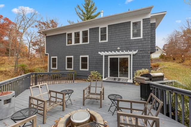 deck featuring area for grilling