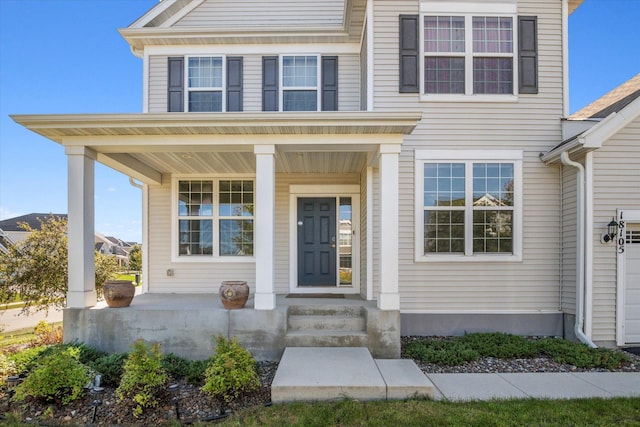 view of front of home with covered porch