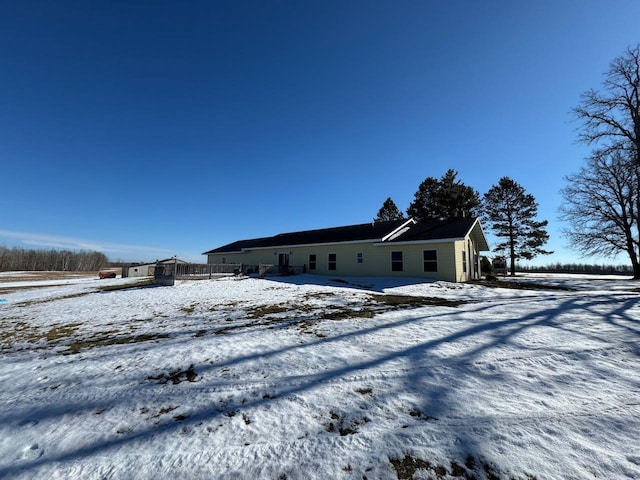 view of snow covered exterior