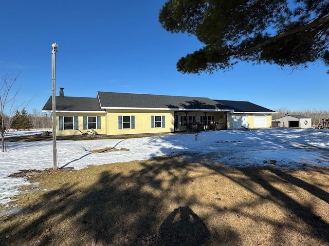 view of single story home