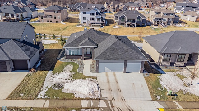 aerial view with a residential view