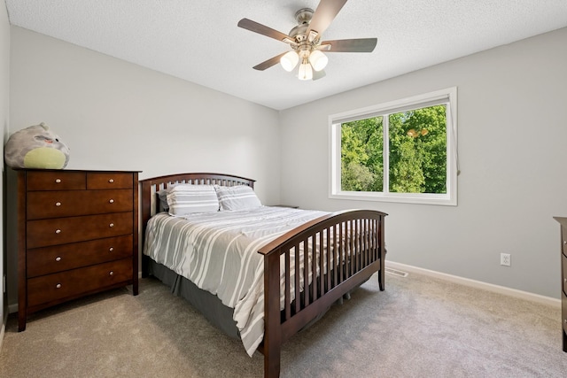 4514 Mcallister Ave NE, Saint Michael, MN 55376 - bedroom featuring carpet, baseboards, ceiling fan, and a textured ceiling
