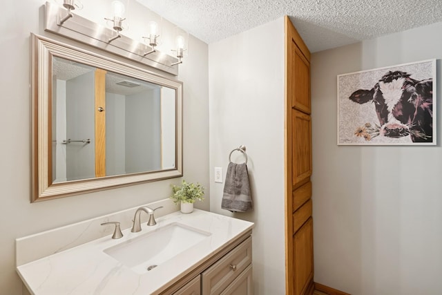 4514 Mcallister Ave NE, Saint Michael, MN 55376 - bathroom with vanity and a textured ceiling