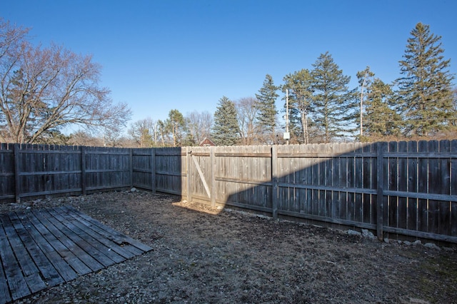 view of yard featuring a fenced backyard