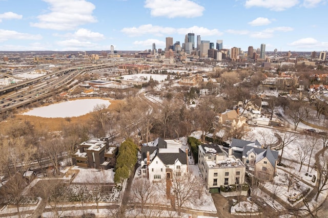 bird's eye view with a view of city