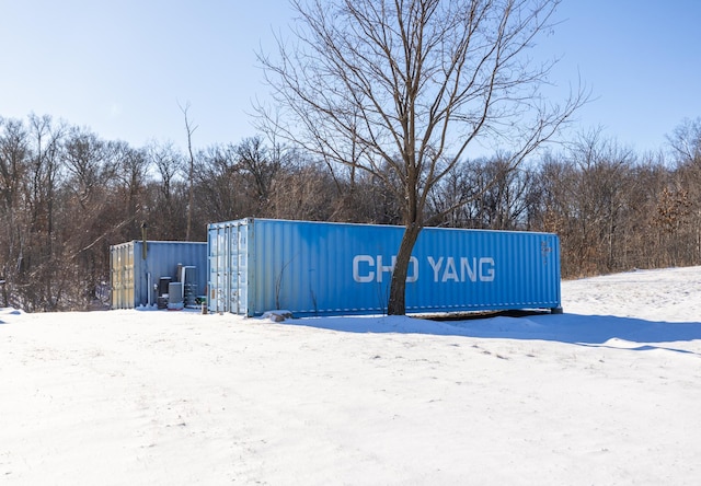 view of snow covered structure