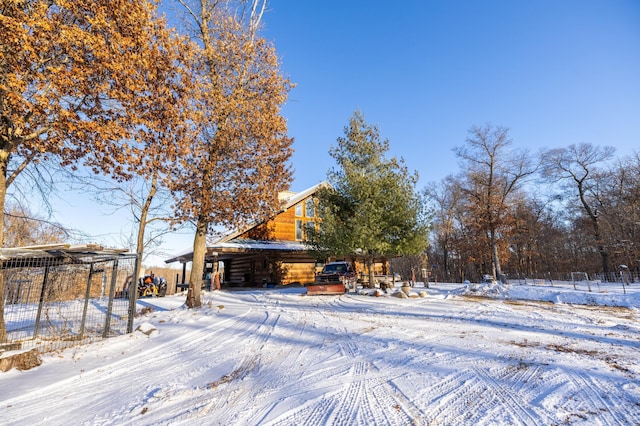 view of snowy yard