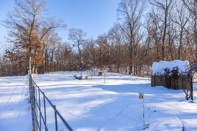 view of snowy yard