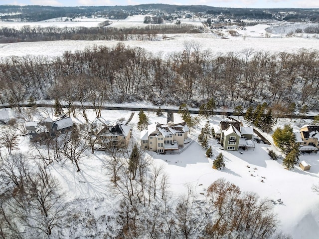 view of snowy aerial view