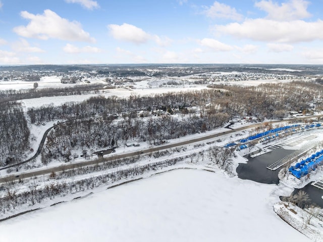 view of snowy aerial view