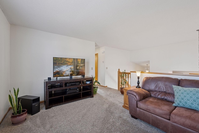 living room featuring carpet