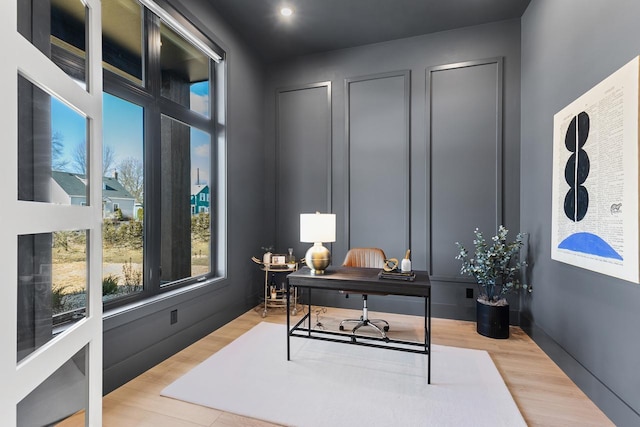 office featuring plenty of natural light and wood finished floors