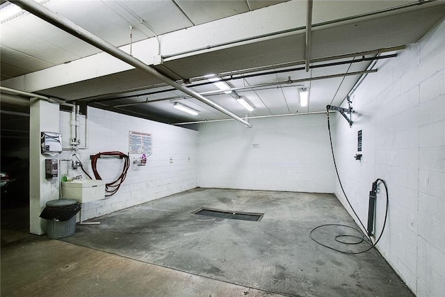 basement featuring a garage