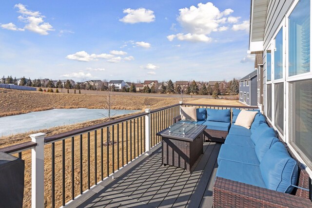 exterior space featuring an outdoor hangout area